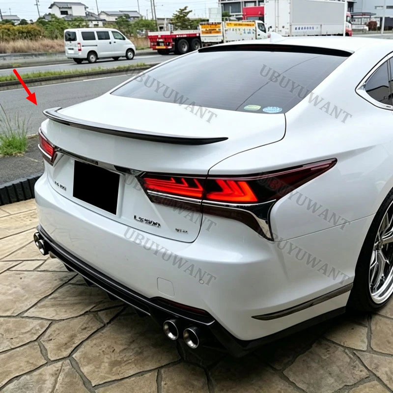 For Lexus LS LS500 500H 2018 2019 2020 2021 2022 2023 Carbon Fiber Rear Spoiler Tail Trunk Boot Wing Cover Car Accessories