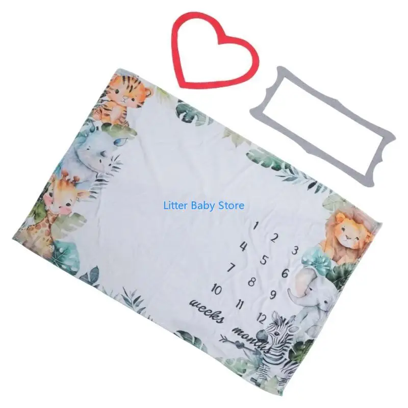 N80C خلفية تصوير للأطفال من القماش تسجل نمو الطفل بنمط فريد #2