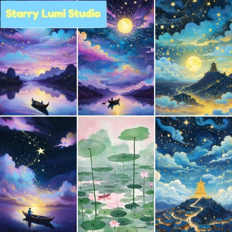 DIY Full Diamond Painting Anime Landscape Mosaic Adult Dot diamond cross stitch set living room bedroom decorative painting