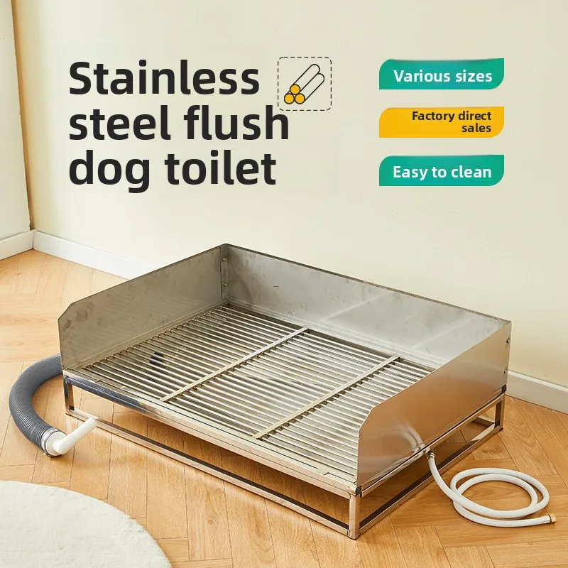

Stainless Steel Dog Toilet, Automatic Cleaning Pet Dog Toilet, Home Use Potty, Urine Tray, Sand Tray