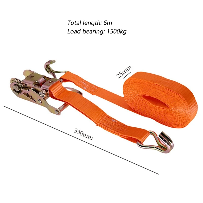 2PCS Portable Auto Luggage Trailer Ratchet Tie Down Strap Hook Brake Strap Binding Belt For Motorcycle Heavy-Duty 2021