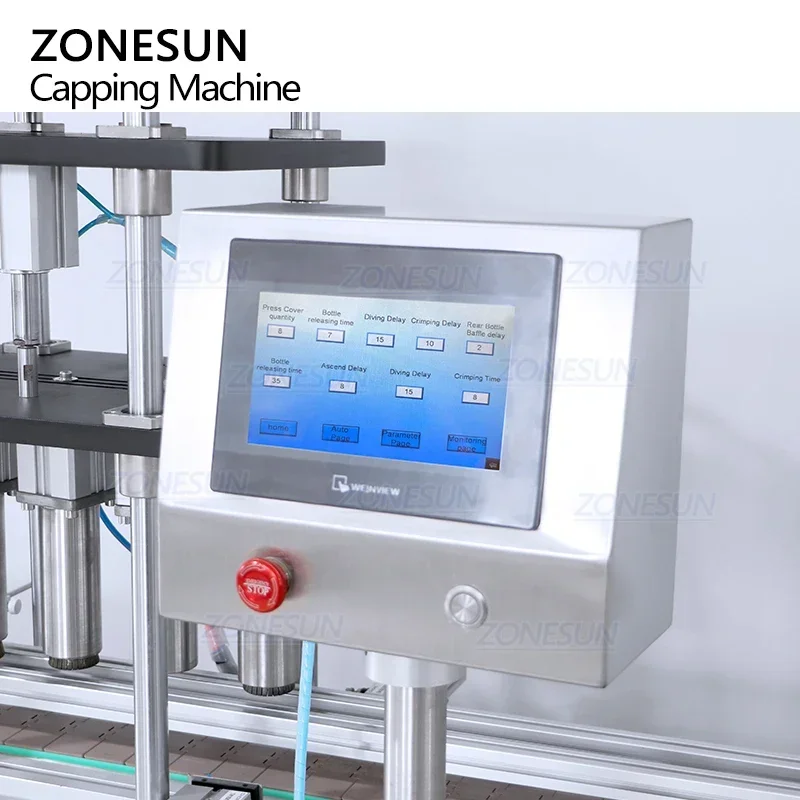 ZONESUN ZS-YG11 Automatic Liquid Aluminium Cosmetics Perfume Pump Spray Bottle Caps Sealing Crimping Pressing Capping Machine