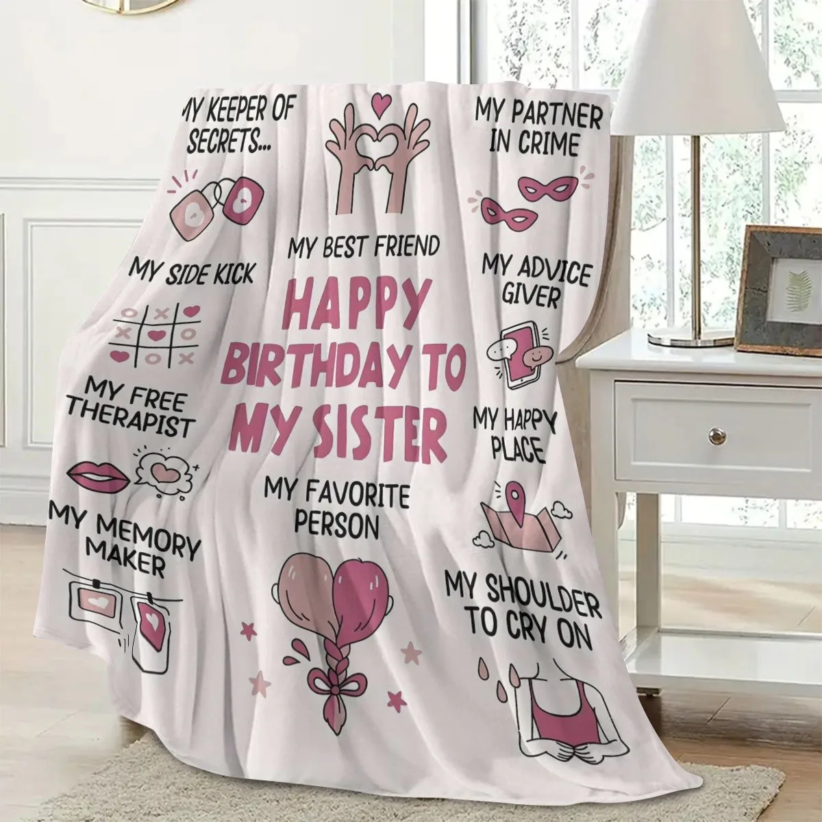 Подарок на день рождения сестры после отпечаток, забавное одеяло сестры, сестры на день рождения, подарок на день рождения сестры, подарок сестре