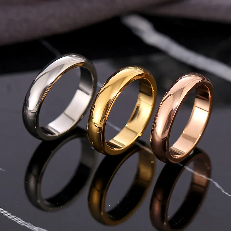 2-4mm Classic Stainless Steel Rings For Women Men Simple Fashion Titanium Punk Couple Rings Wedding Party Jewelry Accessories