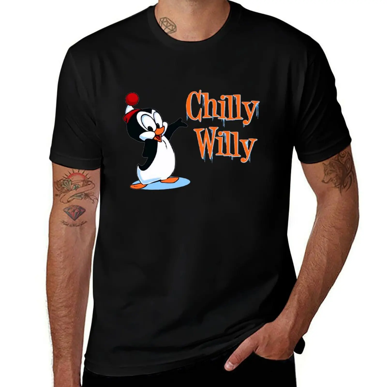 Uh huh! Chilly Willy Vintage Retro Style T-Shirt Large Size Breathable Tee T-Shirt