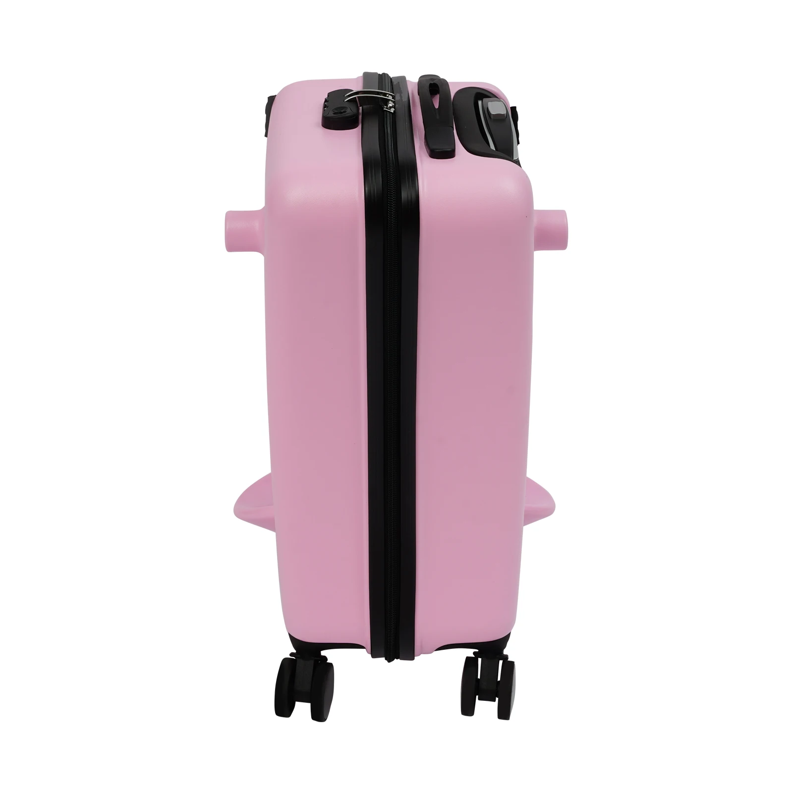 20 inch Pink Matte Children's Trolley Case - Kid Ride-On Portable Suitcase, 4 Universal Wheels