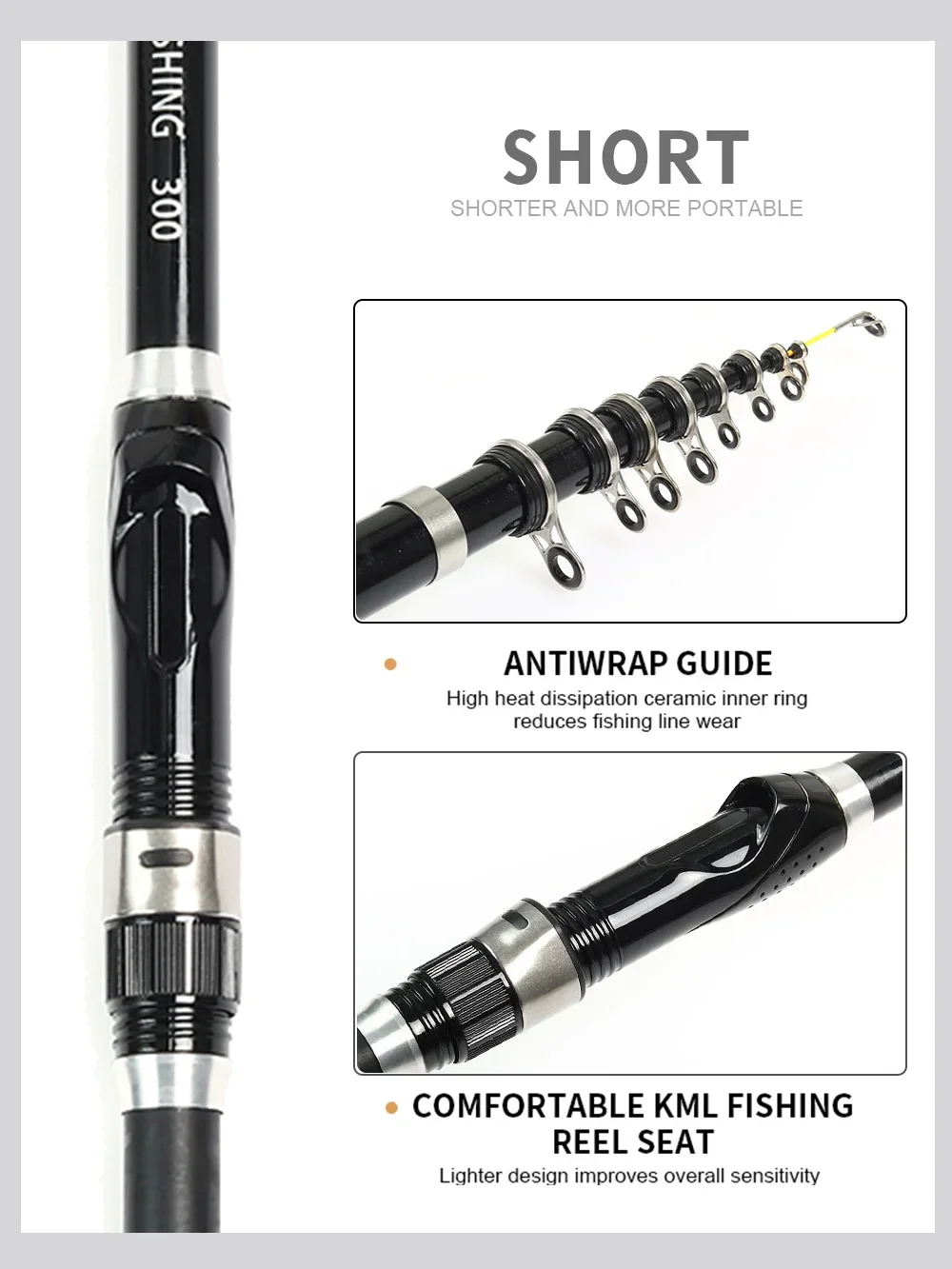 Ultra Langlebige Teleskop Rock Angelrute Spinning Carbon Faser Pesca Karpfen Feeder Pole 1,5-3,0 M Tragbare Reise Mini fisch Tackle – Detail 4