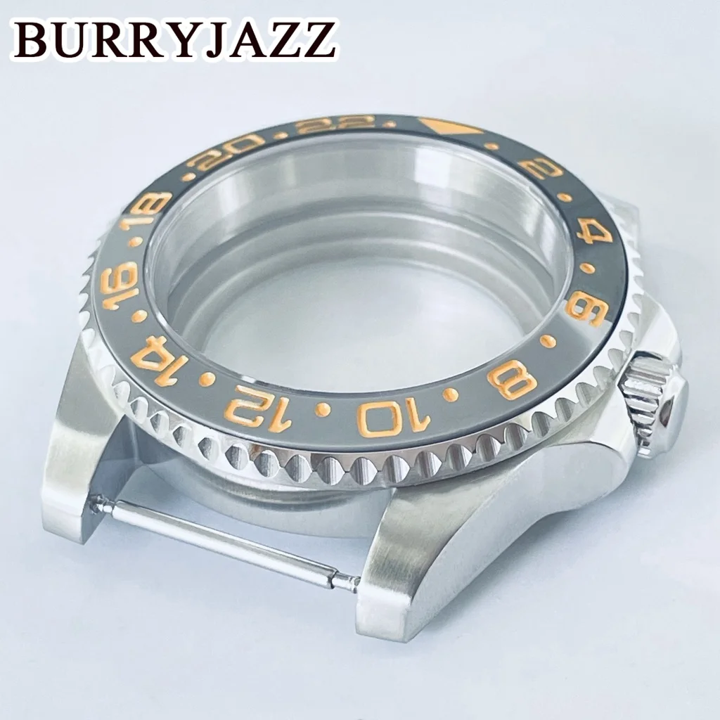 Burryjazz 40มม. GMT เคส NH35 NH36 NH38 NH34 NH70 NH72 ETA2824 PT5000เคสแซฟไฟร์ฝาดอกสว่านหัวเพชร