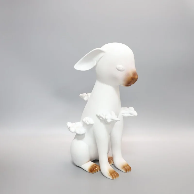 New Chinese Creative Resin White Cloud Sheep Ornament Model Room Sales Department Bedroom Study Desktop Soft Decoration