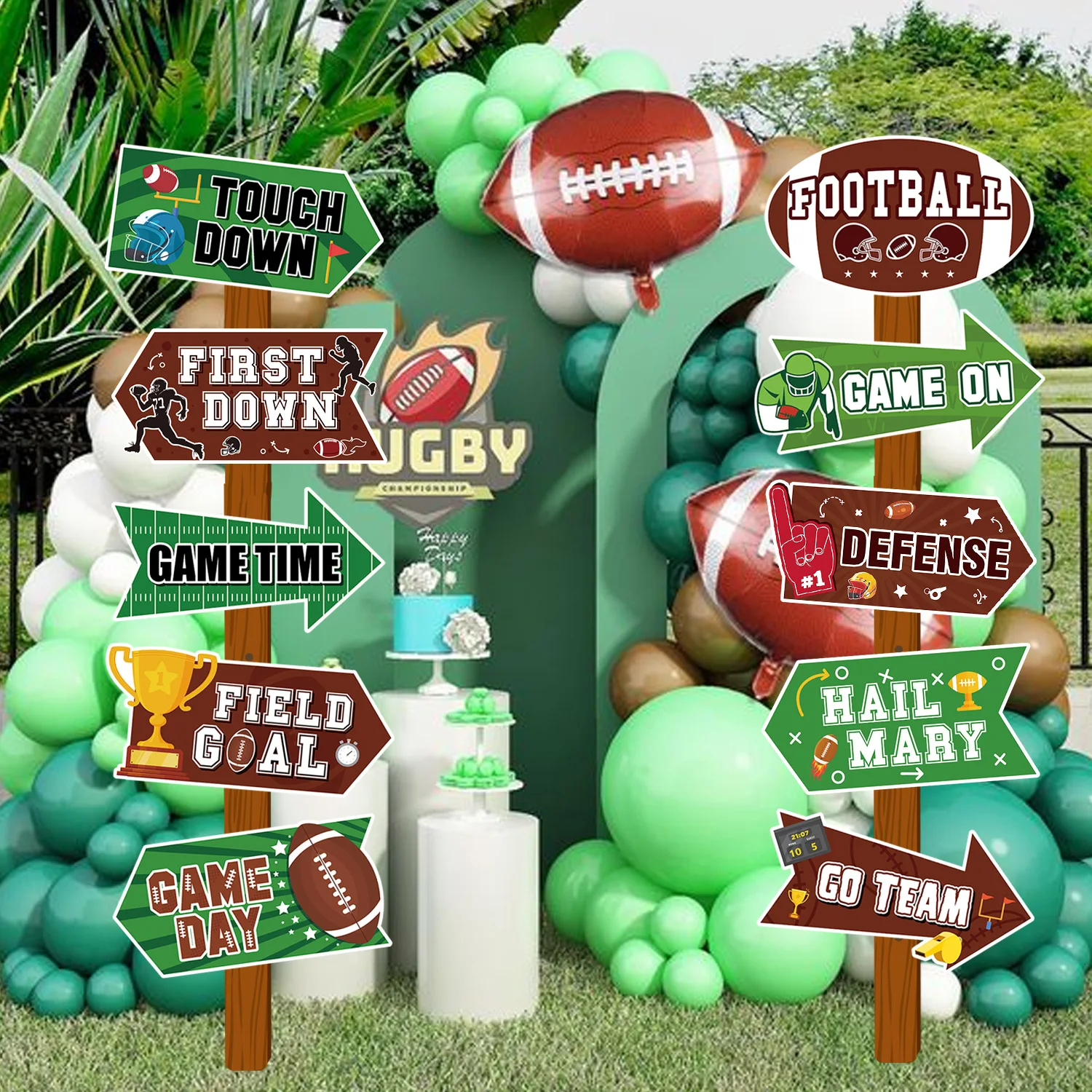 Football Party Signs, 20 Pcs Football Yard Signs Set - Football Team Party Signs, Rugby Party Sign & Football Yard Street Signs