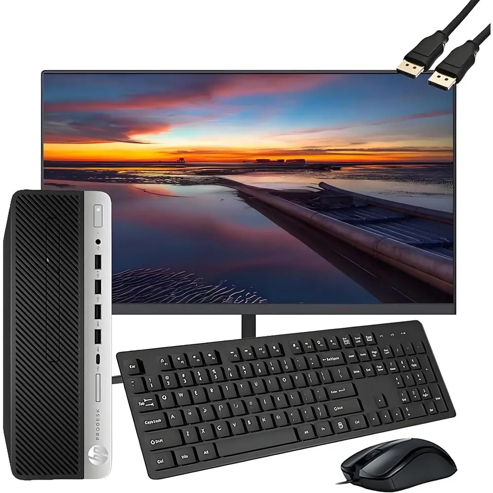 PC de Mesa com Monitor de 21.5 Polegadas, Intel i5-6500, 16GB de RAM, 256GB SSD, DisplayPort, Teclado, Mouse, WiFi, Bluetooth, Windows 11 Pro