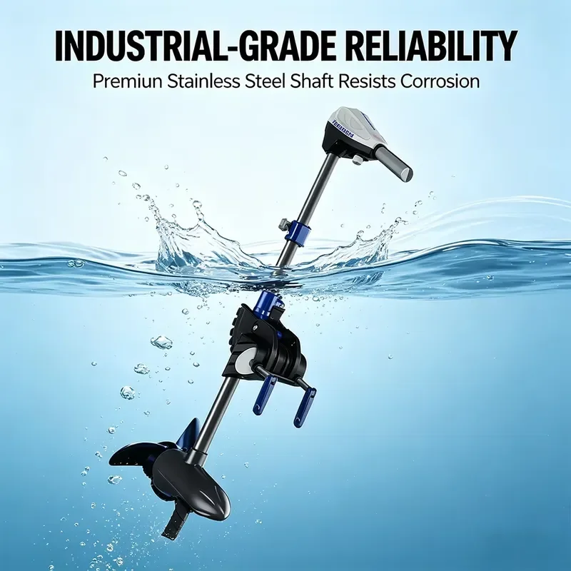 Saltwater 55Lbs 12V 660W Slow Speed Sailing 3 Blade Propeller Bow Mount Waterproof Trolling Motor for Kayaks