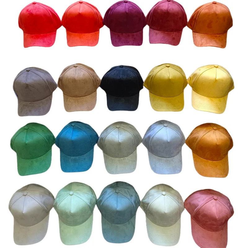 Fashion Adjustable Suede Baseball Caps For Men Women Autumn Winter Solid Retro Snapback Hip Hop Hat Unisex Street Sun Visor Cap