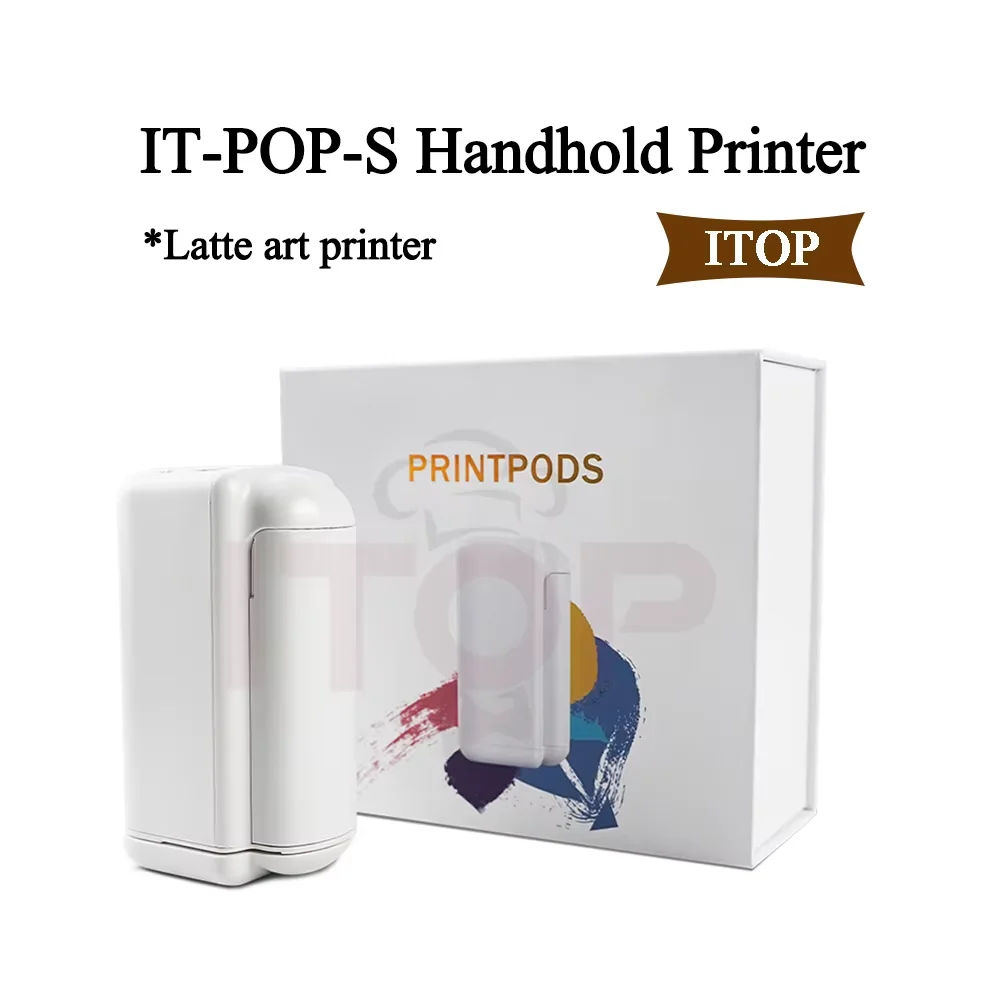 ITOP POP-S Coffee Latte Art Printer Food Caramel Printer WIFI Upload Custom Logo Pattern Printing Machine Edible Ink Cartridge