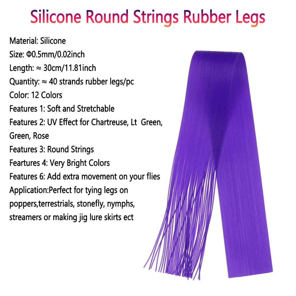 Patas de silicona para fly tying – Faldas para jig de trucha - imagen 2