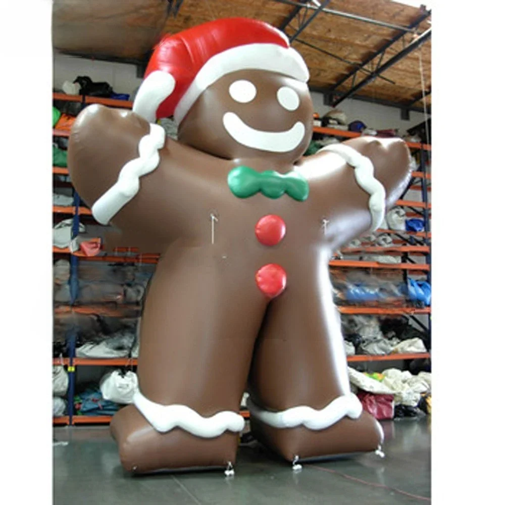 26ft 8 Meter Giant Inflatable Gingerbread Man Holiday Event Cartoon Doll Outdoor Decoration Cute Christmas Mascot