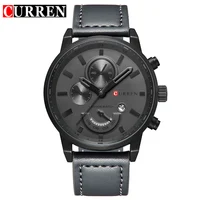 Reloj de Pulsera CURREN 8217 para Hombre, Deportivo y de Negocios, de Cuarzo, Resistente al Agua, Multifuncional, con Correa de Cuero