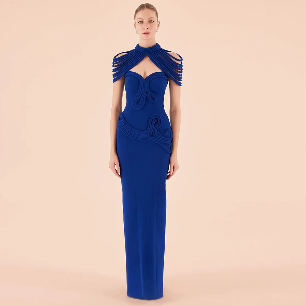 

Elegant Sweetheart Sleeveless Evening Dress Customized Simple Mermaid Vestido De Festa Classic Jersey Zipper Back Celebrity Gown