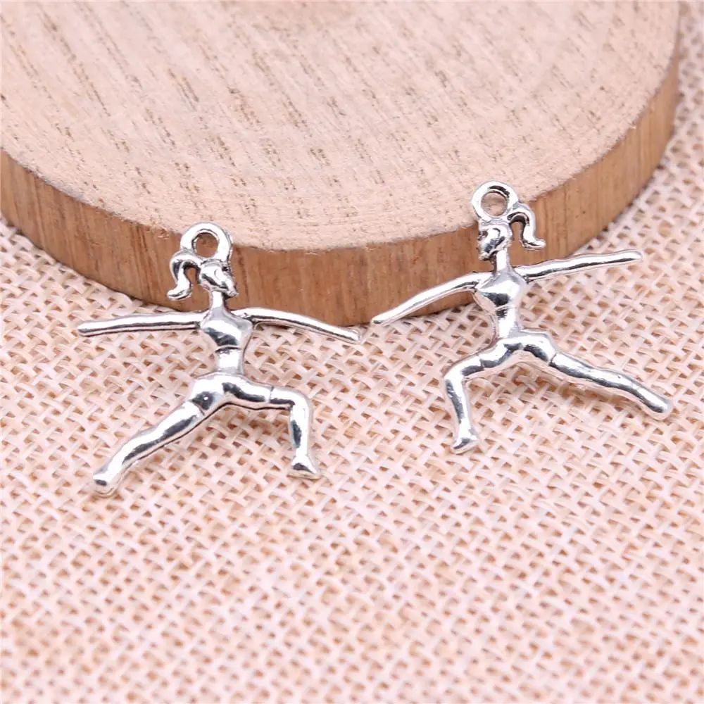 WYSIWYG 10pcs 21x23mm Gymnast Charms For Jewelry Making DIY Jewelry Components DIY Jewelry Findings