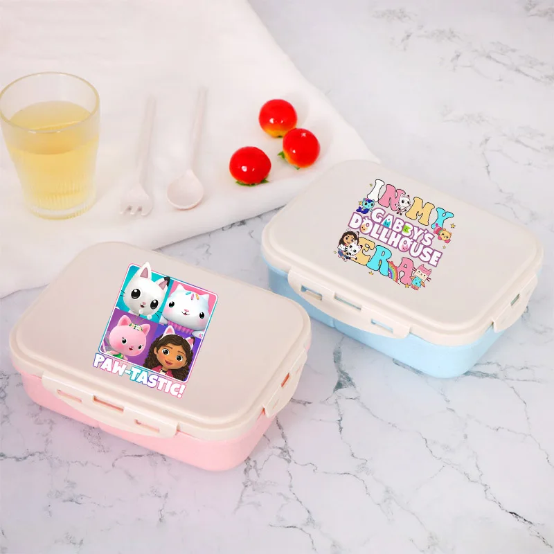 

Gabby Dollhouses Lunch Box Girls Boys Cute Portable Bento Box Anime Student Food Container Divided Microwave Safe Toast Boxes