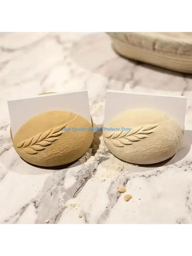 U2JE Sourdough Bread Shaped Business Card Stand 3D Printed Plastic Card Organiser Stand For Home Office Desk Organization