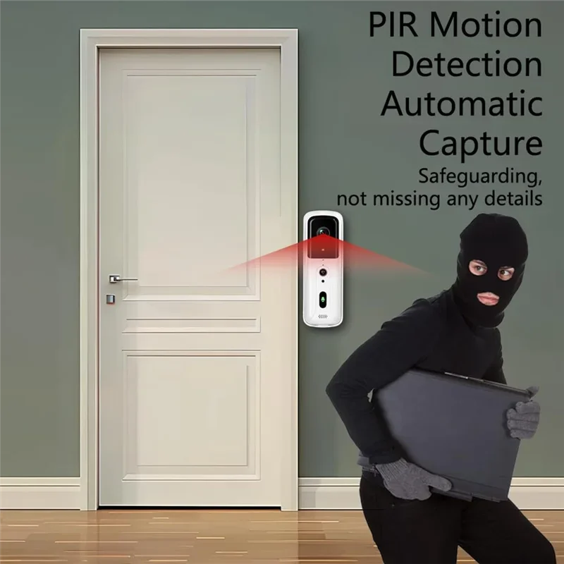 Wireless Doorbell Camera HD Night Vision 4.3in LPS Screen 2-way Intercom Video Door Bell Waterproof Home Automation Doorbell