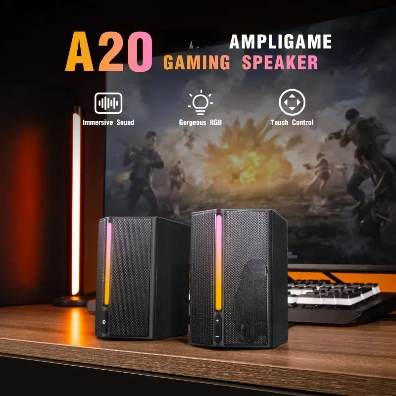 A20 Portable 2.0 RGB Speaker PC Computer Desktop Speaker Audio Gaming Speakers For PC