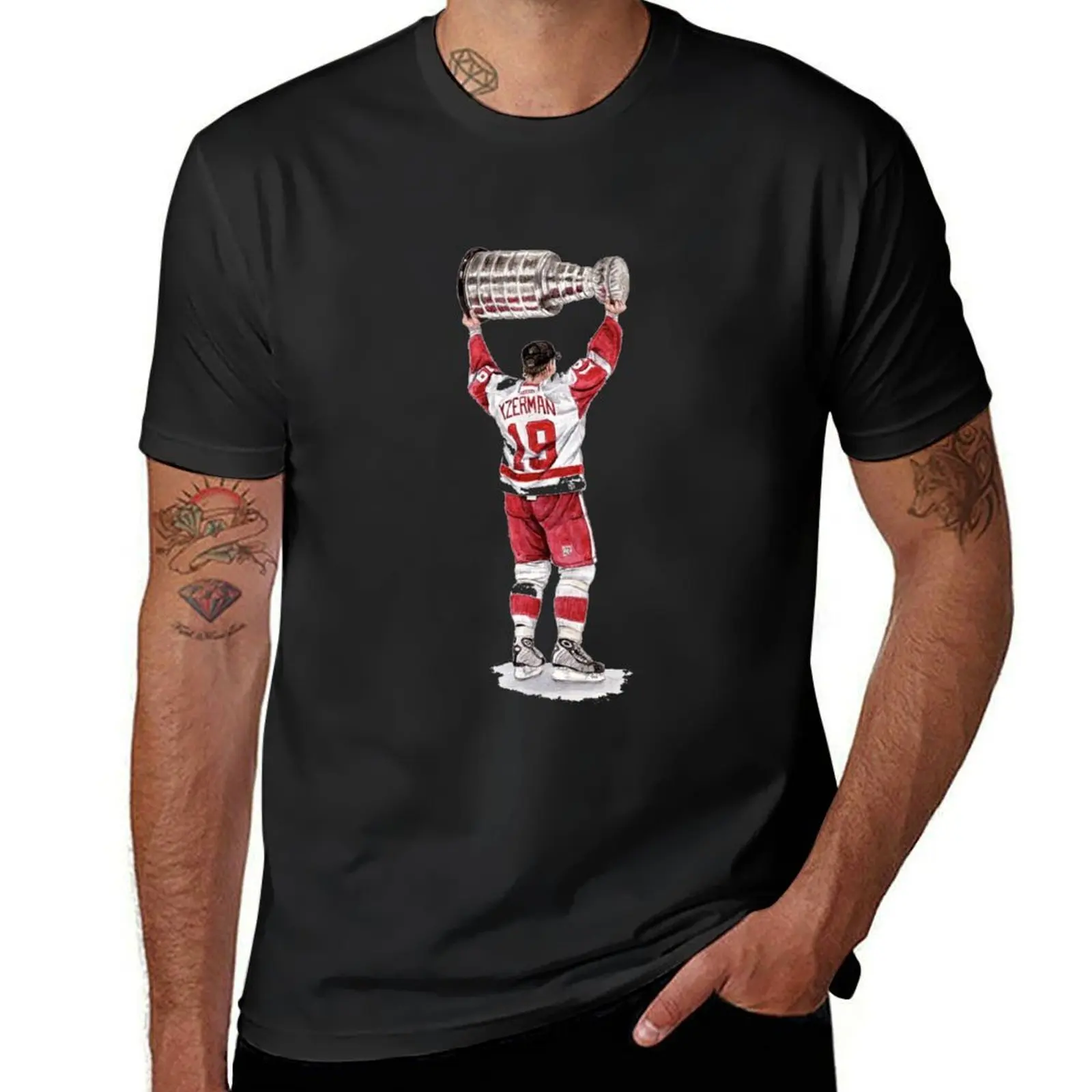 Steve Yzerman T-Shirt oversized customs Aesthetic clothing mens workout shirts