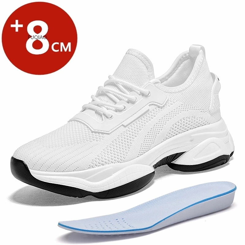 

Lift Men Sneakers Casual Heightening Shoes 8cm Height Increase Shoes For Women Summer Breathable Elevator Shoes Taller Sports