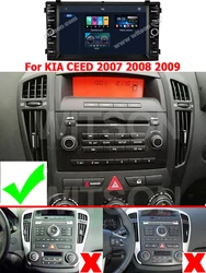 Autoradio multimédia OEM pour KIA CEED, autoradio, Android 14, GPS, WiFi, BT CarPlay, 2 Din, 2007, 2008, 2009