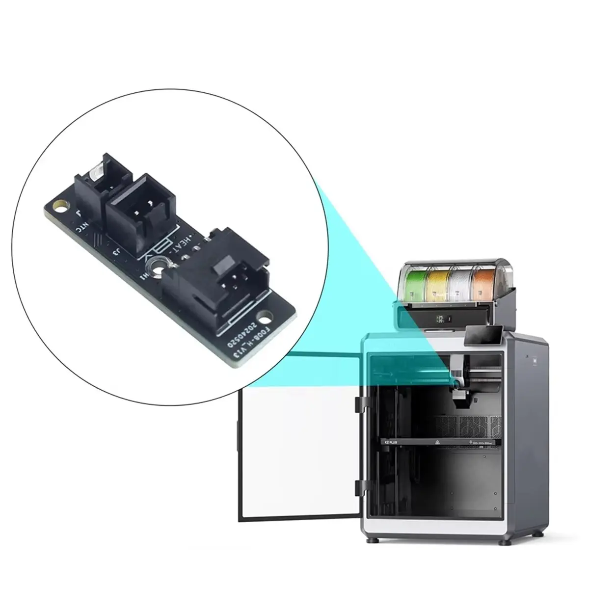 

(B63C) 2 шт. для Creality K2/K2 Pro/K2 Plus: плата адаптера хотэнда, сменная плата экструдера 3D-принтера для K2, K2 PRO, K2 PLUS