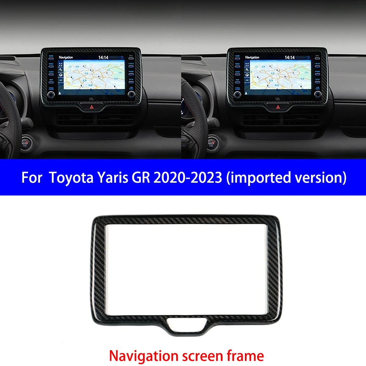 

Suitable for Toyota Yaris GR 2020-2023 (imported Version) Dry Carbon Fiber Navigation Screen Frame Interior Parts