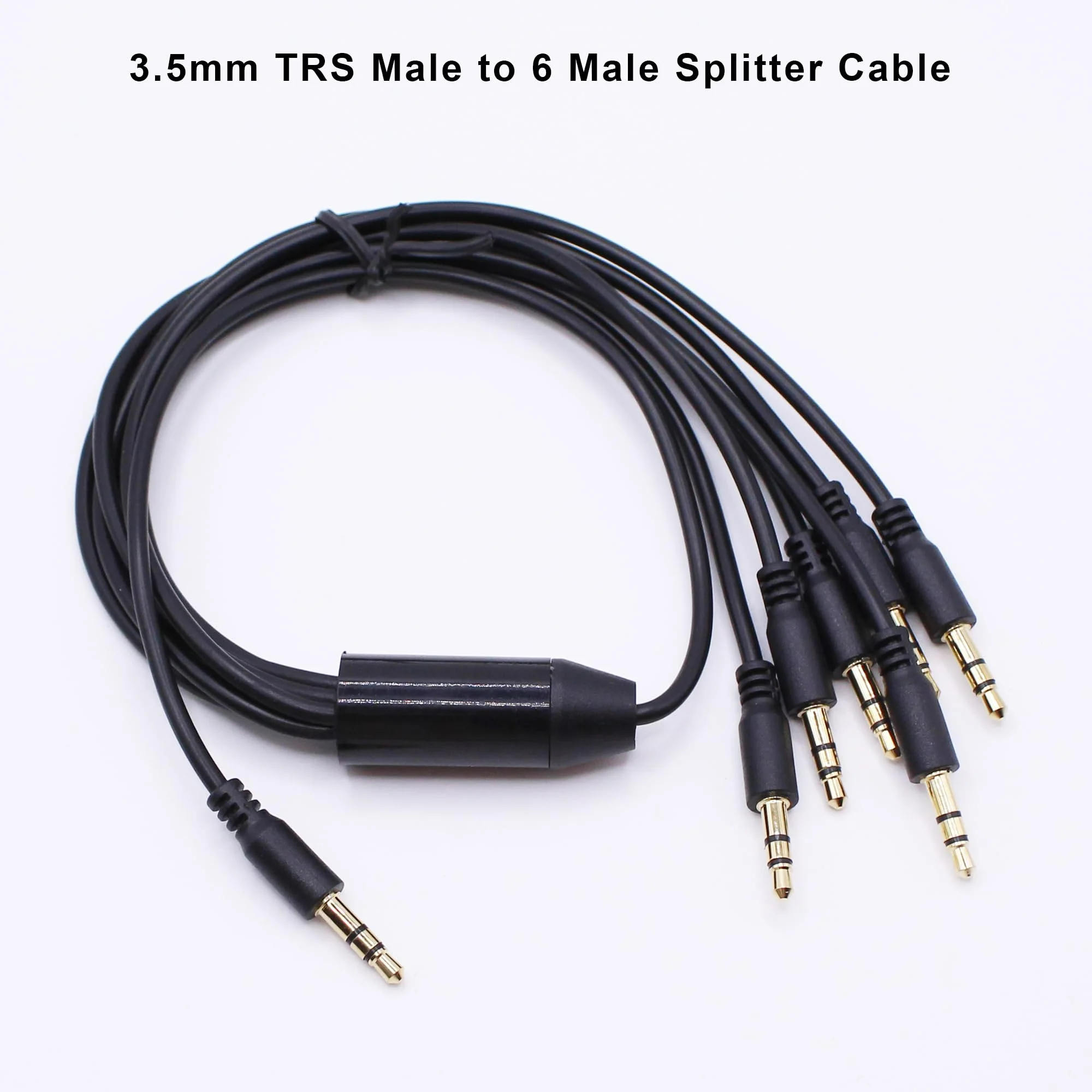 

0.5m Gold Plated 3.5mm 1 to 6 Way Audio Splitter Cable, TRS 3-Pole Male to 6 Male Stereo Jack Adapter for PC, Laptop, Earphones