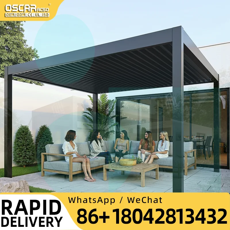 Durable Folding Hardtop Gazebo Waterproof Metal Pergola 3x2 3x3 3x4 3x5 3x6 3x7 3x8 3x9m Garden Patio Backyard USA Europe Outdoo