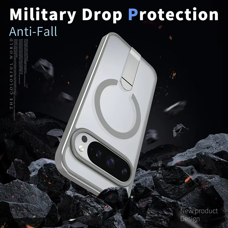 Car Mounted Magnetic Metal Invisible Bracket Phone Case For Magsafe For Google 10Pro XL 9A Lens Back Cover Protection Function - view 4