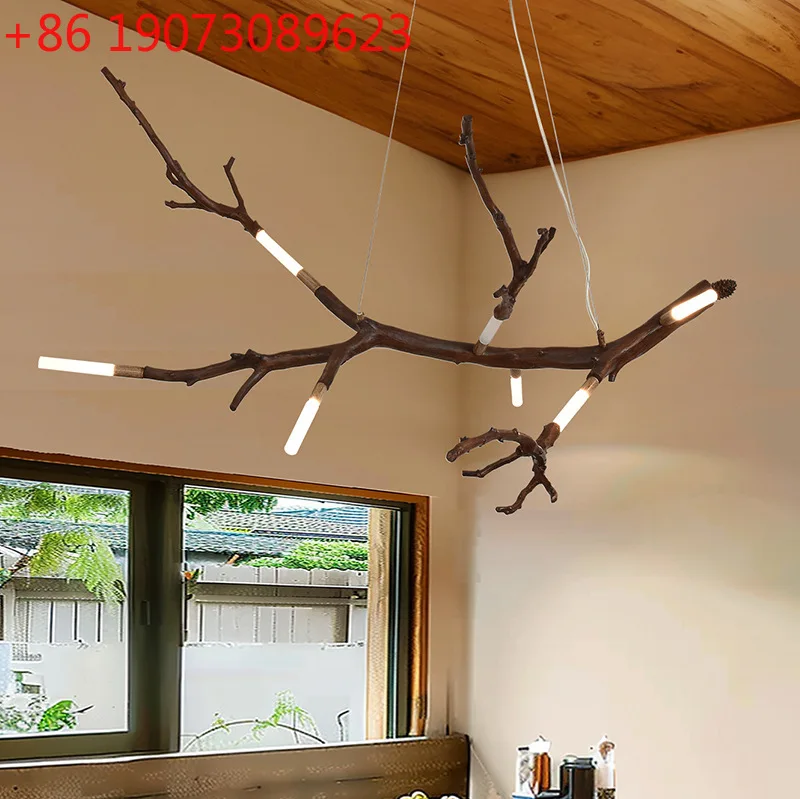 

Nordic Tree Branch Glass Rod Led Ceiling Chandelier Dining Living Room