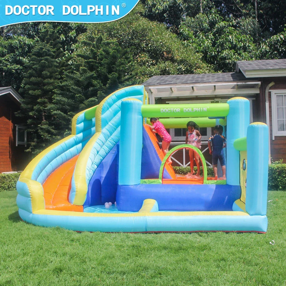 Doctor Dolphin Outdoor Playground Kid Toy Game Water slide Bouncy Jumping House Bouncer Inflatable Castle