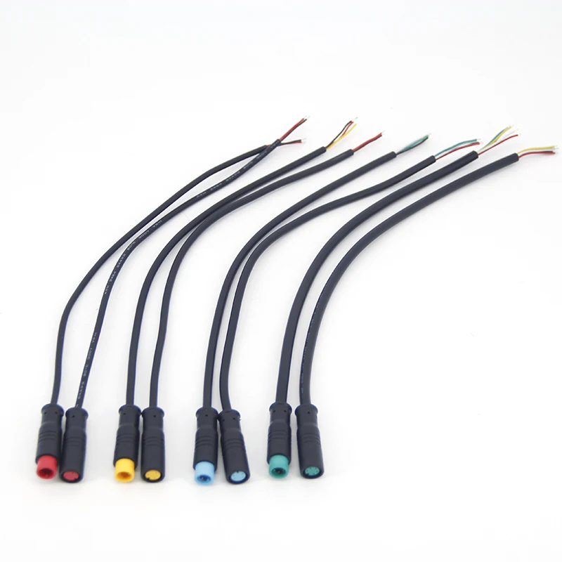 Male+Female Connector 2 3 4 5 6Pin M8 Cable Waterproof Connector For Ebike Optional Cable Ebike Accessories