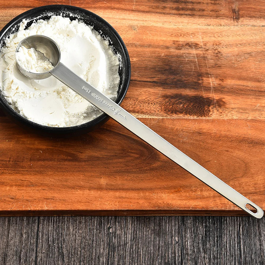 

2Pcs Stainless Steel Long Handle Measuring Spoons Portable Coffee Milk Powder Scoop Kitchen Accessory Measuring Spoon