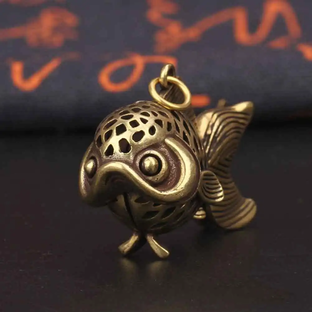 

2pcs Pure Brass Goldfish Desktop Ornament Hollow Out Metal Decoration For Home Office Tabletop Decor Creative Craft Gift Home
