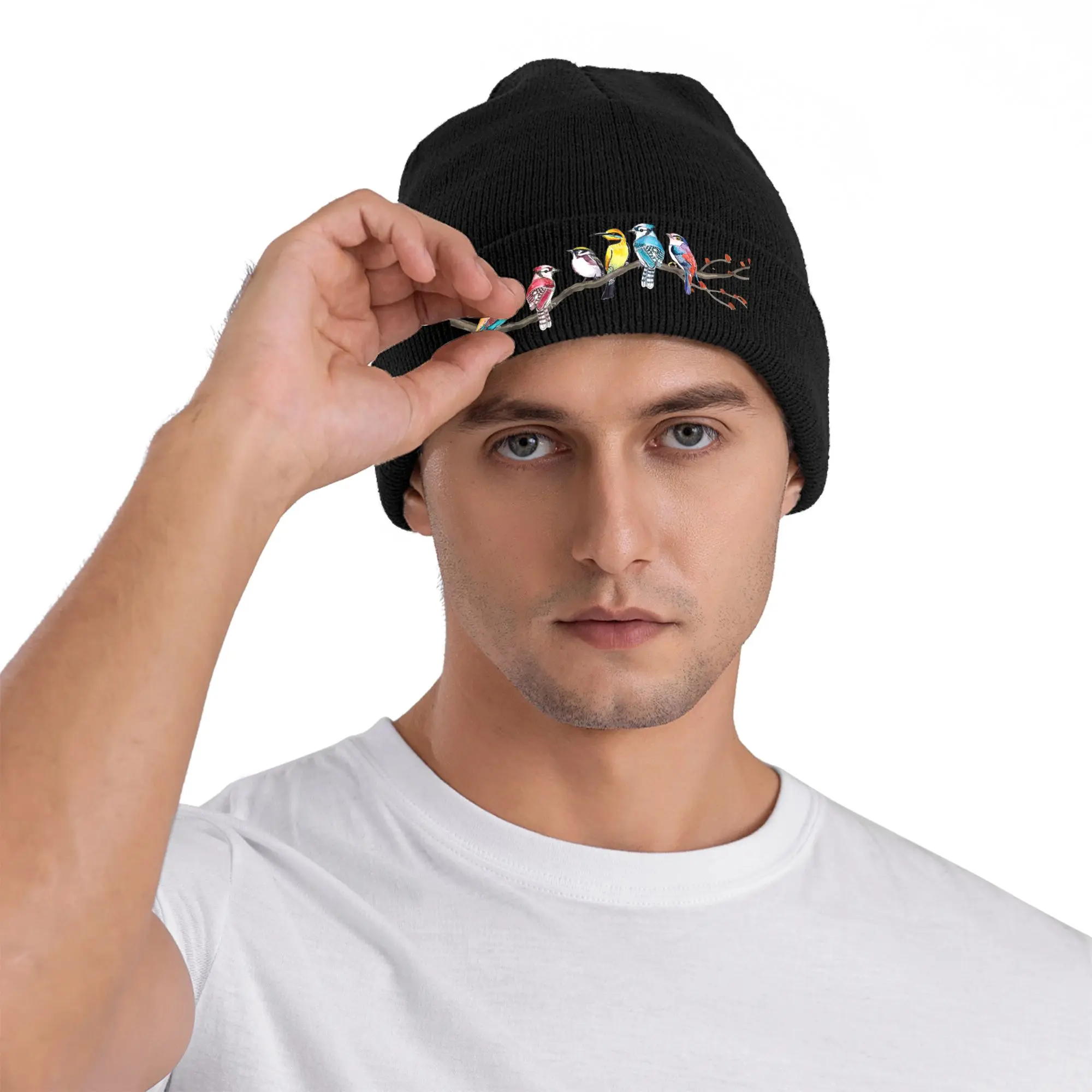 Birds On A Branch Bird Watching Bird Watcher Beanie Hats  Skullies Beanies Men Women Elastic Caps Winter Kpop Bonnet Hats