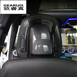 For Mercedes Benz C Class W206 2022 Car Carbon fiber Interior Accessories Seat Headrest Button Adjusting Cover Sticker Panel