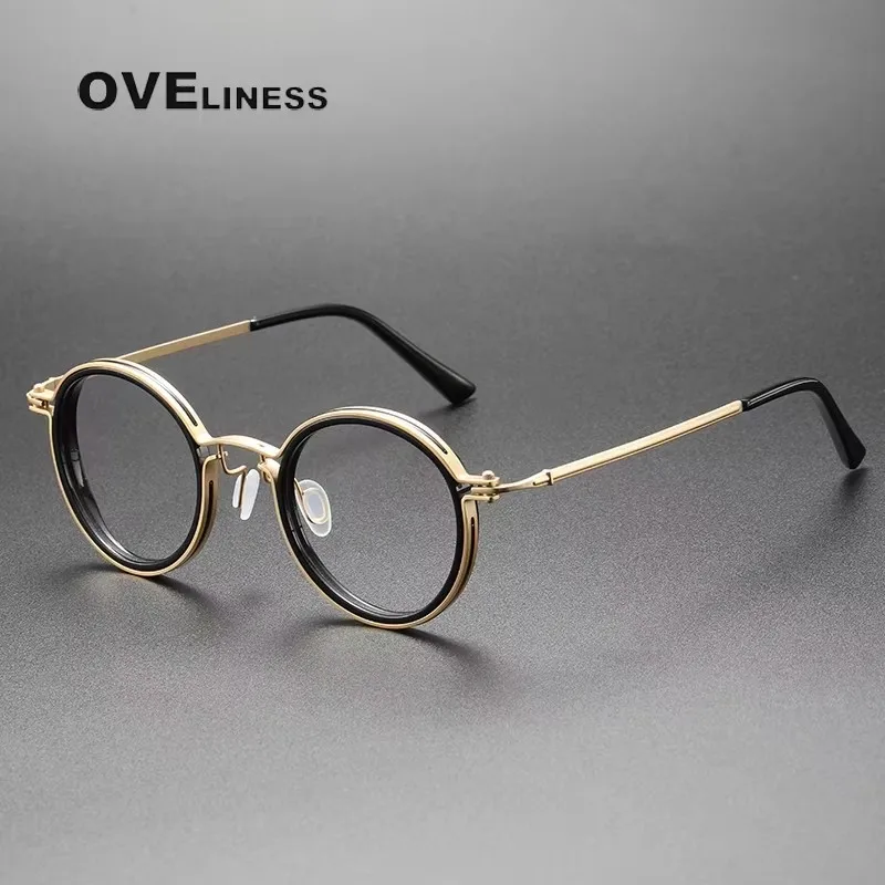 

Vintage Titanium Eyeglasses Frames Men Round Retro Glasses Frame Women Eyewear spectacles