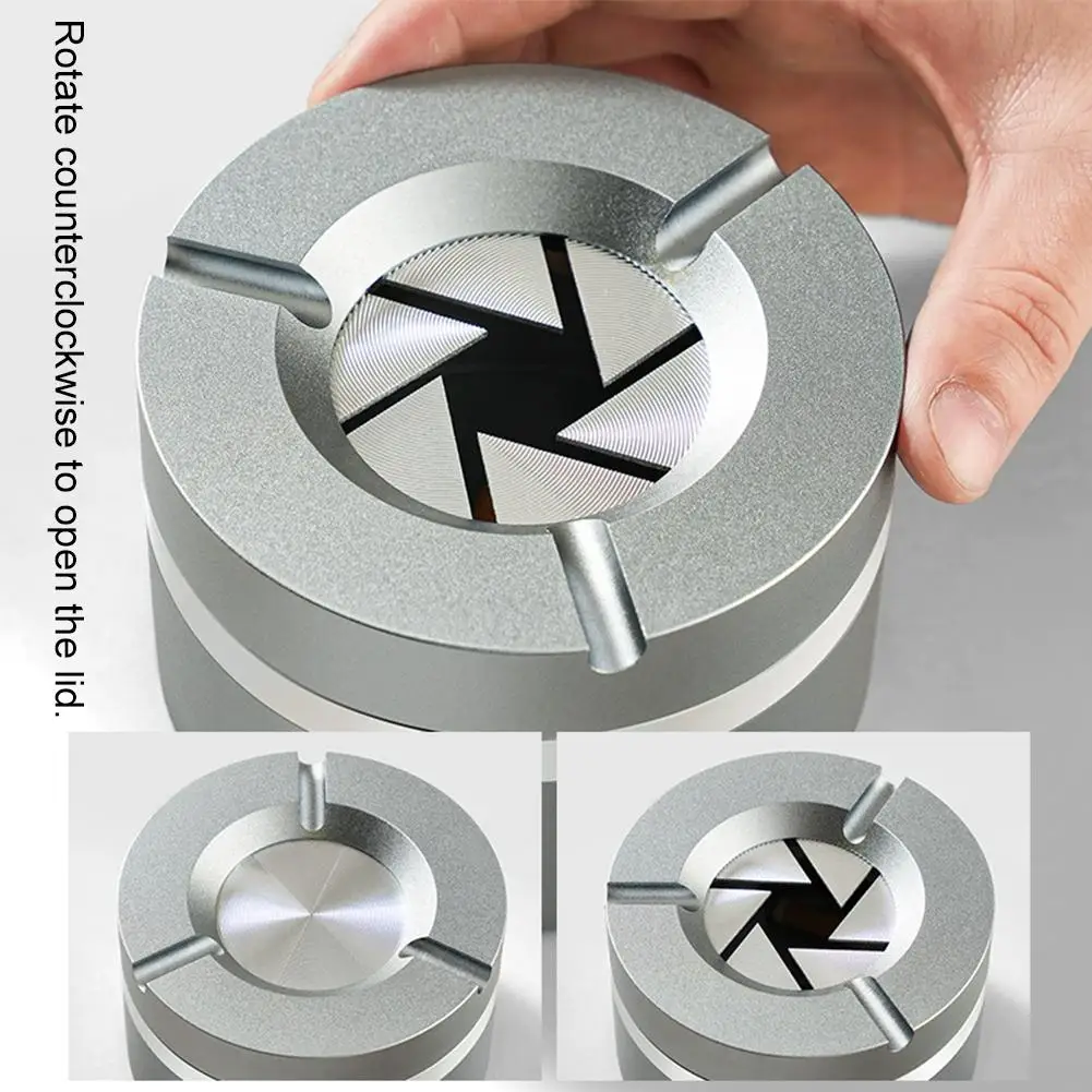 Cooler Premium-Aschenbecher mit Drehfunktion und Deckel, Aschenbecher für Raucherzubehör, Anti-Tropf-Aschenbecher für Zuhause und Auto – Detail 9