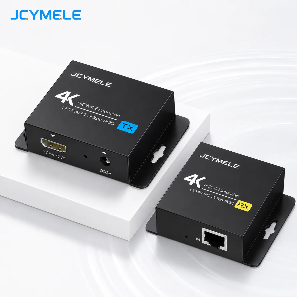 4K 30Hz 1080p HDMI Extender Converter over Cat5e/6, POC Up to 130Ft Adapter with HDCP & EDID Support for TV PC Monitor JCYMELE