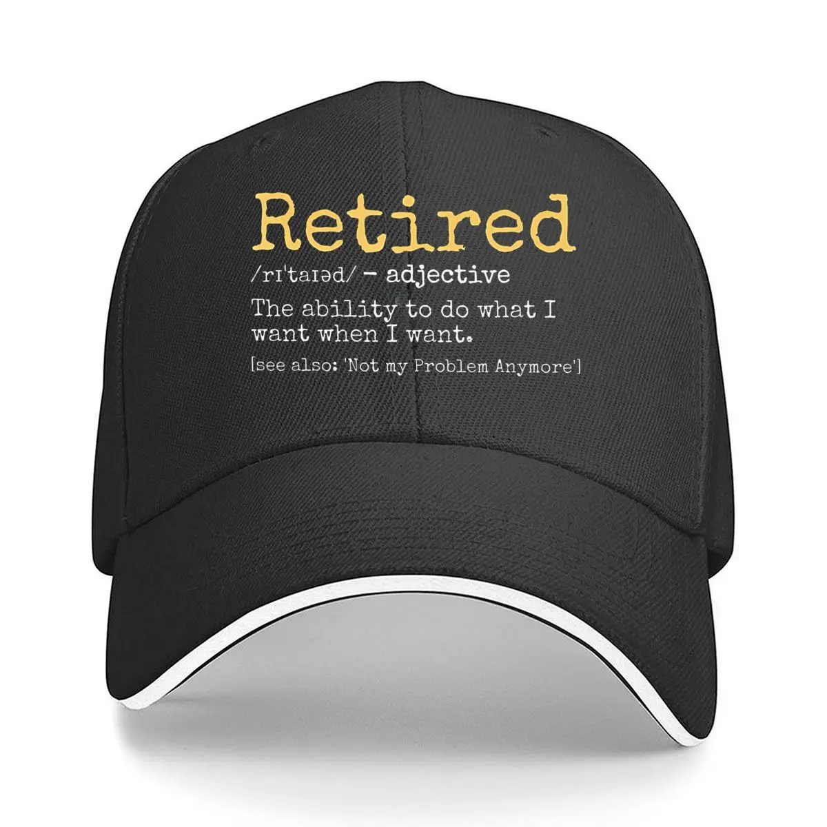 Retired Funny Retirement Definition 2025 Sandwich Baseball Cap Outdoor Workouts Sun Hat