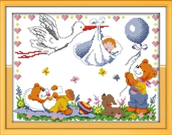 Angel baby coming cross stitch kit 14ct 11ct count print canvas stitching ricamo ricamo fatto a mano fai da te