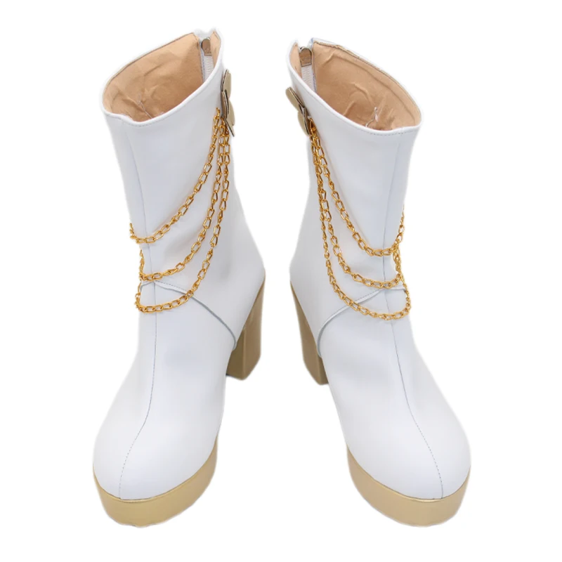 Chaussures de Cosplay du film animé KPOP Demon Hunters Mira, bottes KPOP Huntrix, botte blanche pour femmes et hommes, accessoires de fête de carnaval d'halloween