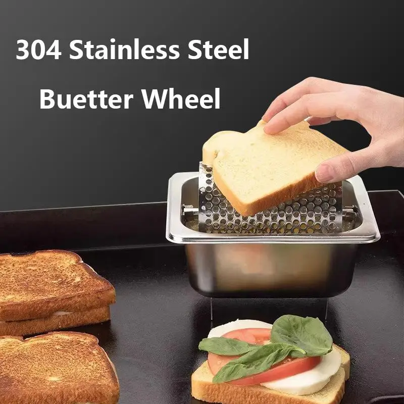 

Z Butter Wheel For Evenly Spread Stainless Steel Melted Dispenser Roller Kitchen Gadgets American Burger Tool Baking Pastry Tool