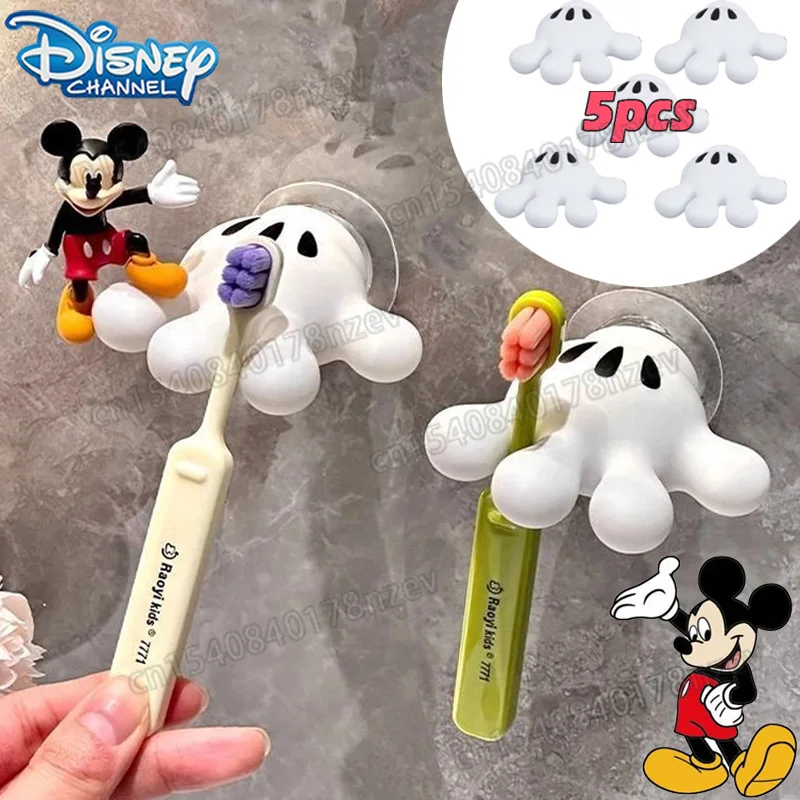 

1set Disney Mickey Toothbrush Holder Cartoon Cute Mickey Mouse Palm Wall Mount for Kawaii Sucker Hook Bathroom Accessories